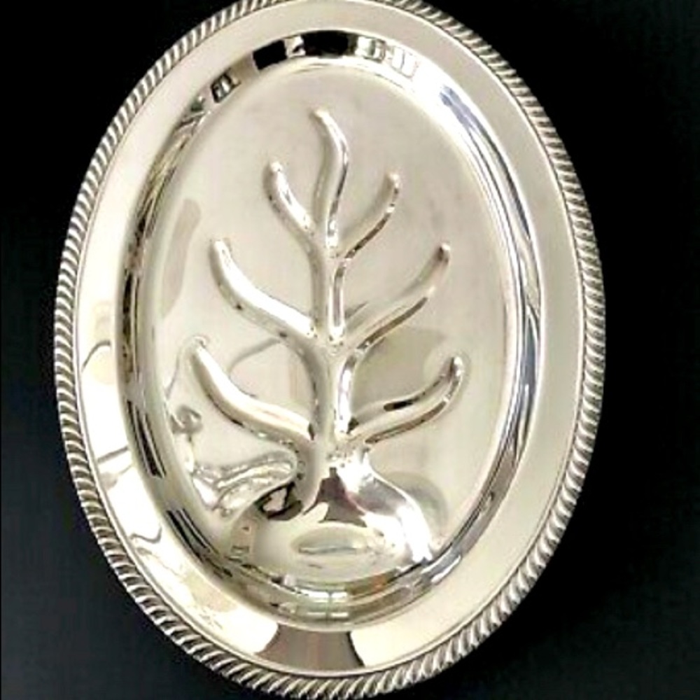 16" FB Rogers Silverplate Serving Tray Meat Platter Tree of Life .